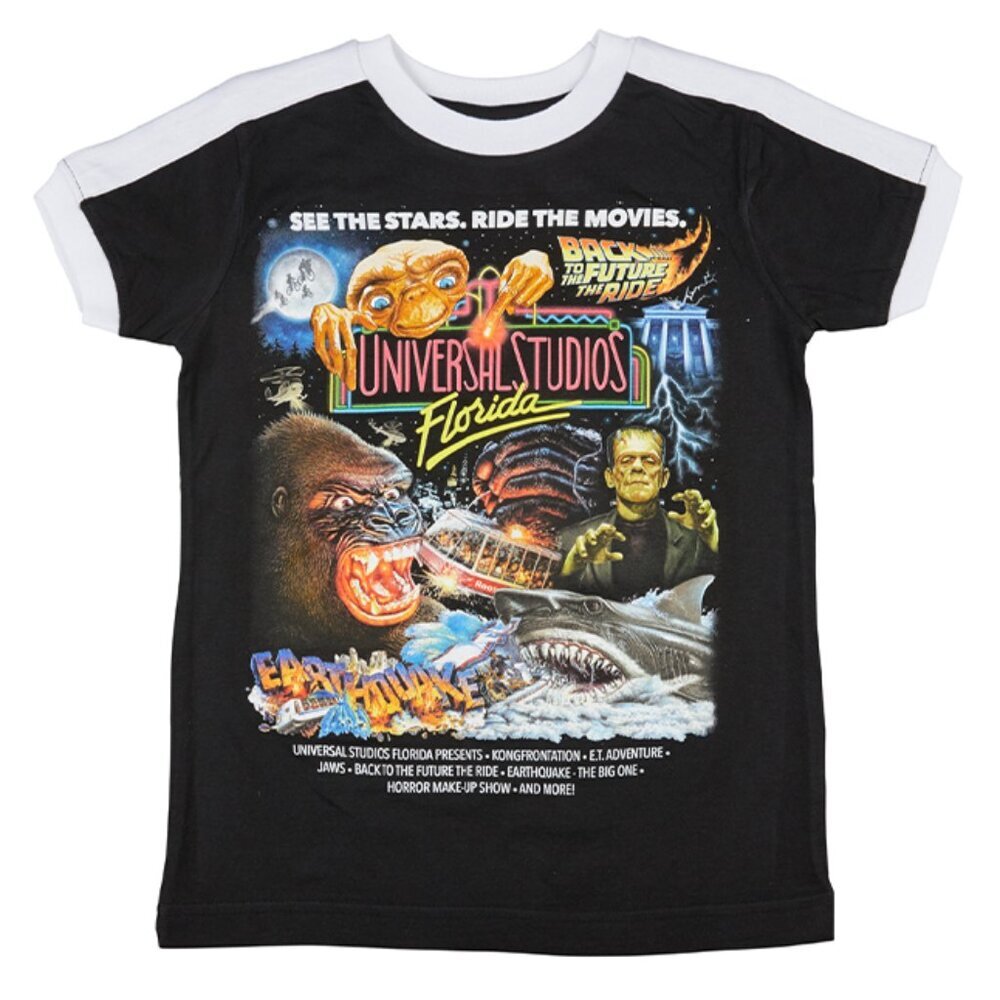 Universal Studios Vintage Style T shirt King Kong Frankenstein E.T. BTTF Jaws S